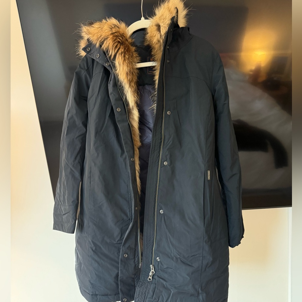 Woolrich Navy Parka with Fur